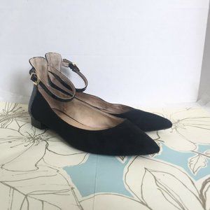 Louise et Cie Black Suede Pointed Toe Flats - 39